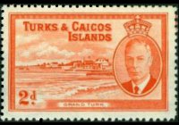 Turks e Caicos 1950 - serie Re Giorgio VI e soggetti vari: 2 p