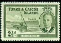 Turks e Caicos 1950 - serie Re Giorgio VI e soggetti vari: 2½ p