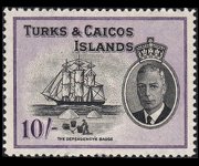 Turks e Caicos 1950 - serie Re Giorgio VI e soggetti vari: 10 sh