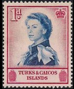 Turks e Caicos 1957 - serie Regina Elisabetta II e soggetti vari: 1 p