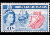 Turks e Caicos 1957 - serie Regina Elisabetta II e soggetti vari: 6 p