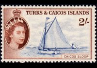 Turks e Caicos 1957 - serie Regina Elisabetta II e soggetti vari: 2 sh