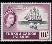 Turks e Caicos 1957 - serie Regina Elisabetta II e soggetti vari: 10 sh