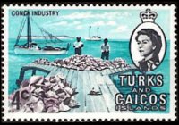Turks e Caicos 1971 - serie Regina Elisabetta II e soggetti vari (dollari): 4 c