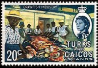 Turks e Caicos 1971 - serie Regina Elisabetta II e soggetti vari (dollari): 20 c