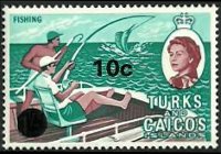 Turks e Caicos 1969 - serie Regina Elisabetta II e soggetti vari - soprastampati: 10 c