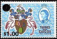 Turks e Caicos 1969 - serie Regina Elisabetta II e soggetti vari - soprastampati: 1 $