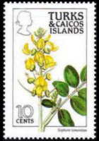 Turks e Caicos 1990 - serie Fiori: 10 c