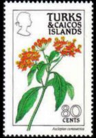 Turks and Caicos Islands 1990 - set Flowers: 80 c