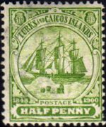 Turks e Caicos 1900 - serie Caravella: ½ P