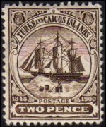 Turks e Caicos 1900 - serie Caravella: 2 p