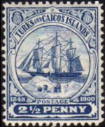 Turks e Caicos 1900 - serie Caravella: 2½ p