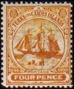 Turks e Caicos 1900 - serie Caravella: 4 p