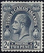 Turks e Caicos 1923 - serie Re Giorgio V: 2 p