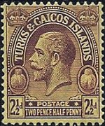 Turks e Caicos 1923 - serie Re Giorgio V: 2½ p