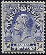 Turks e Caicos 1923 - serie Re Giorgio V: 3 p