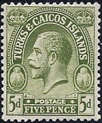 Turks e Caicos 1923 - serie Re Giorgio V: 5 p