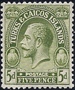 Turks and Caicos Islands 1923 - set King George V: 5 p