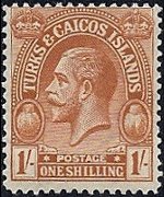 Turks and Caicos Islands 1923 - set King George V: 1 sh