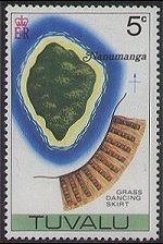 Tuvalu 1976 - serie Cartine e folklore: 5 c