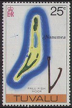 Tuvalu 1976 - serie Cartine e folklore: 25 c