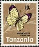 Tanzania 1973 - serie Farfalle: 10 c