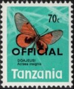 Tanzania 1973 - set Butterflies: 70 c