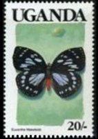 Uganda 1989 - serie Farfalle: 20 sh