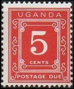 Uganda 1967 - serie Cifra - dent. 14 x 13½: 5 c
