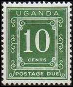 Uganda 1967 - serie Cifra - dent. 14 x 13½: 10 c