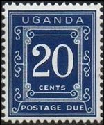 Uganda 1967 - serie Cifra - dent. 14 x 13½: 20 c