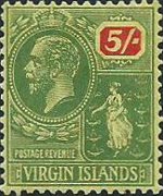 Isole Vergini britanniche 1922 - serie Re Giorgio V e Sant'Ursula: 5 sh