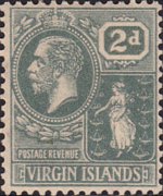 Isole Vergini britanniche 1922 - serie Re Giorgio V e Sant'Ursula: 2 p