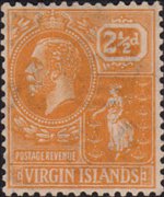 Isole Vergini britanniche 1922 - serie Re Giorgio V e Sant'Ursula: 2½ p