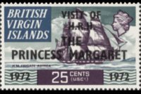 Isole Vergini britanniche 1970 - serie Navi: 25 c