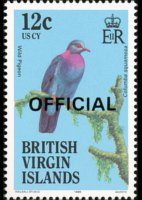 Isole Vergini britanniche 1986 - serie Uccelli: 12 c