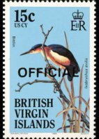 Isole Vergini britanniche 1986 - serie Uccelli: 15 c