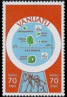 Vanuatu 1980 - serie Cartine: 70 fr