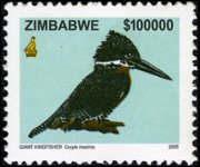 Zimbabwe 2005 - serie Uccelli: 100000 $