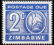 Zimbabwe 1980 - serie Cifra e uccello: 2 c