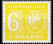 Zimbabwe 1980 - serie Cifra e uccello: 6 c